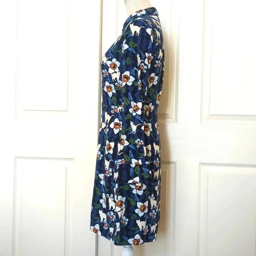 Topshop Cat and Flower Print Shirt Dress - Picture 4 of 6